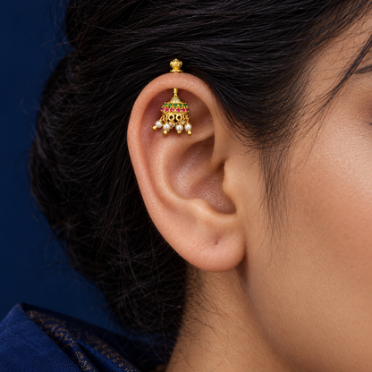 Navaratna Jhumka Golden Bugadi
