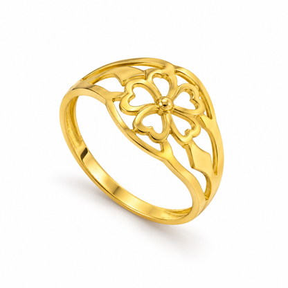 9K Gold Blossom Ring Size 10