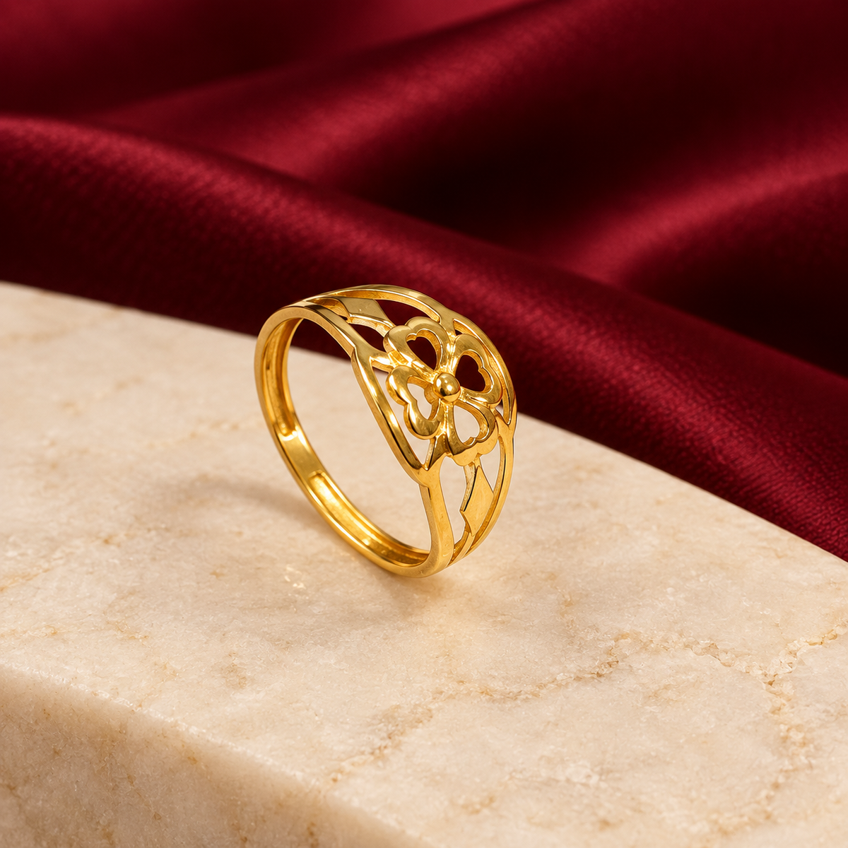 9K Gold Blossom Ring Size 10