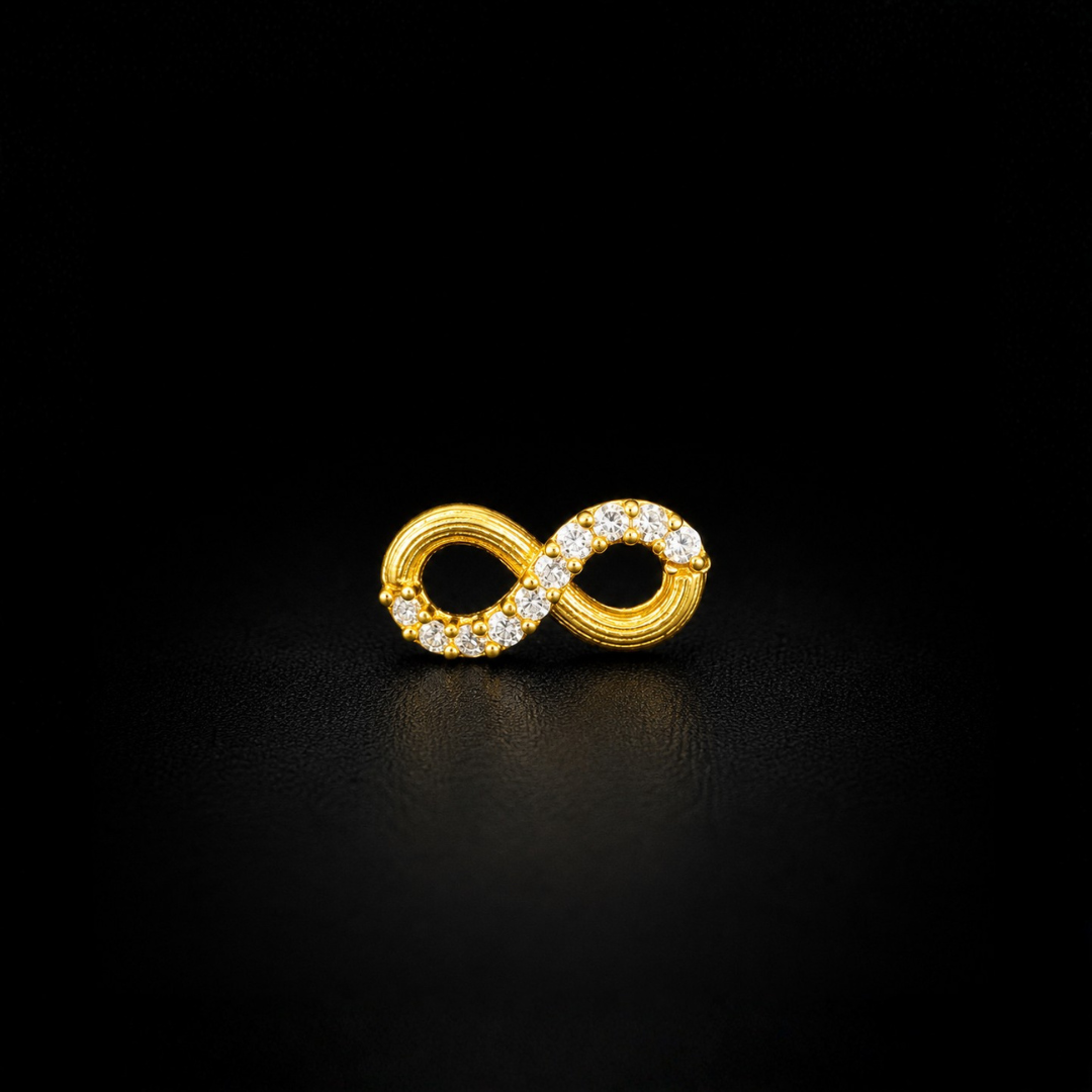 Infinity Spark Gold-Plated 92.5 Sterling Silver Nose Pin