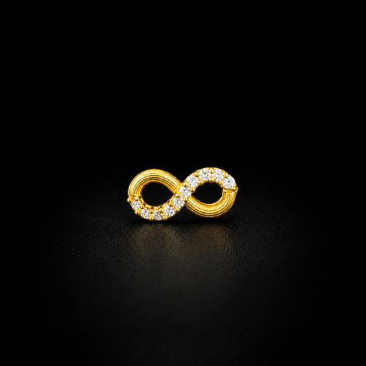 Infinity Spark Gold-Plated 92.5 Sterling Silver Nose Pin