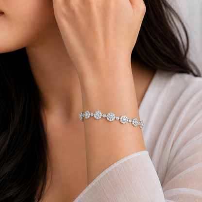 Celestial Bloom 92.5 Sterling Silver Tennis Bracelet