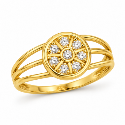 9K Gold Floral Ring Size 12
