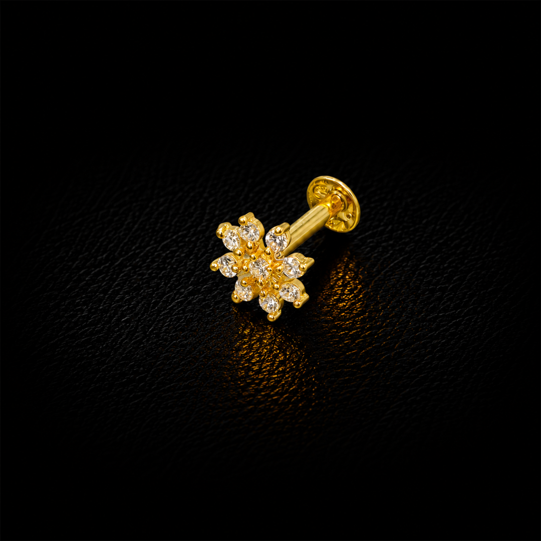Crystal Radiance Gold-Plated Silver Nosepin