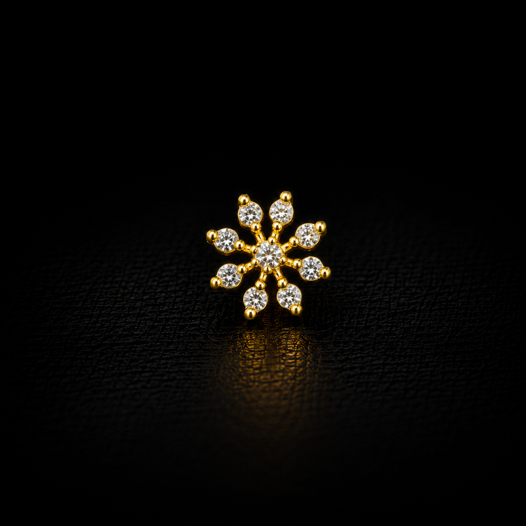 Crystal Radiance Gold-Plated Silver Nosepin