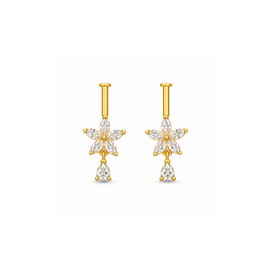 Crystal Lily Drop Golden Bugadi