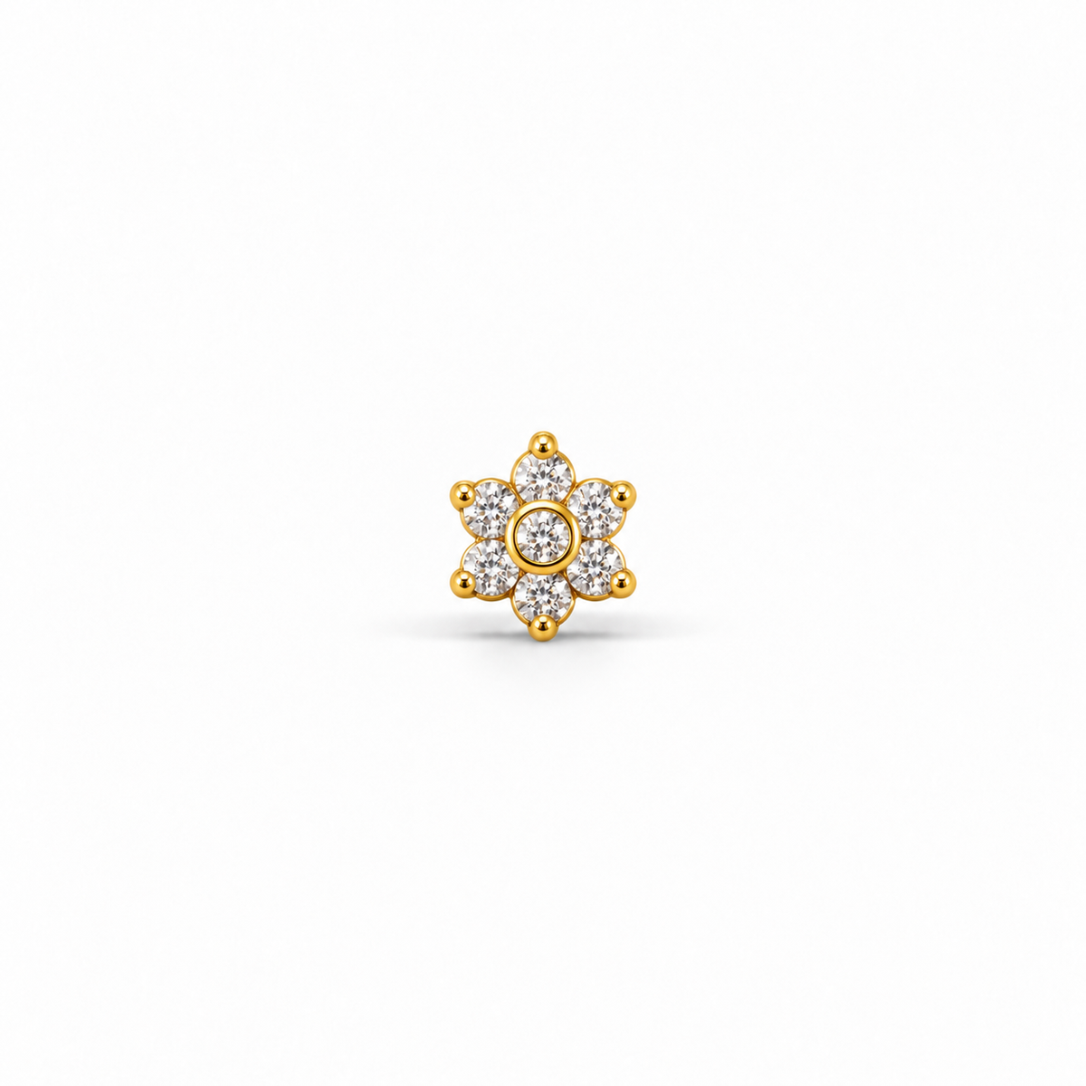 Gold Seven-Stone Floral Nosepin