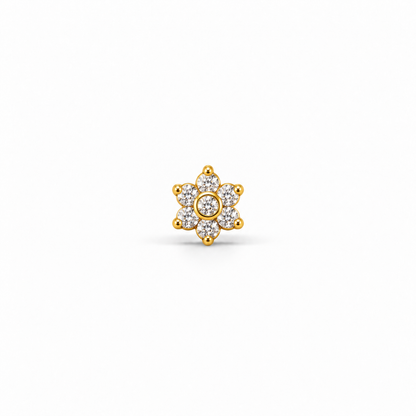 Gold Seven-Stone Floral Nosepin