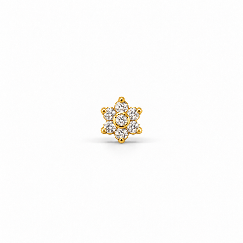 Gold Seven-Stone Floral Nosepin – mmprince