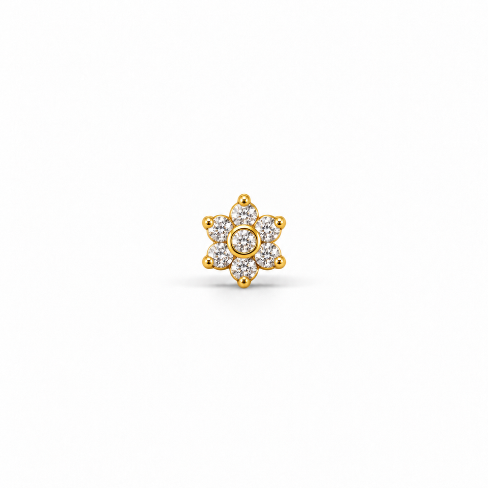 Gold Seven-Stone Floral Nosepin – mmprince