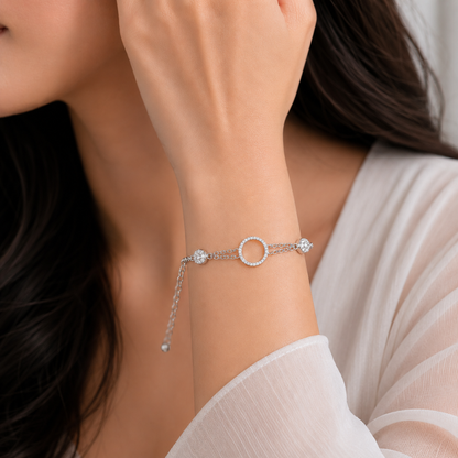 Celestial Circle 92.5 Sterling Silver Bracelet