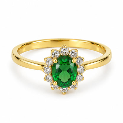 9K Gold Halo Ring Size 11