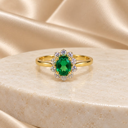 9K Gold Halo Ring Size 11