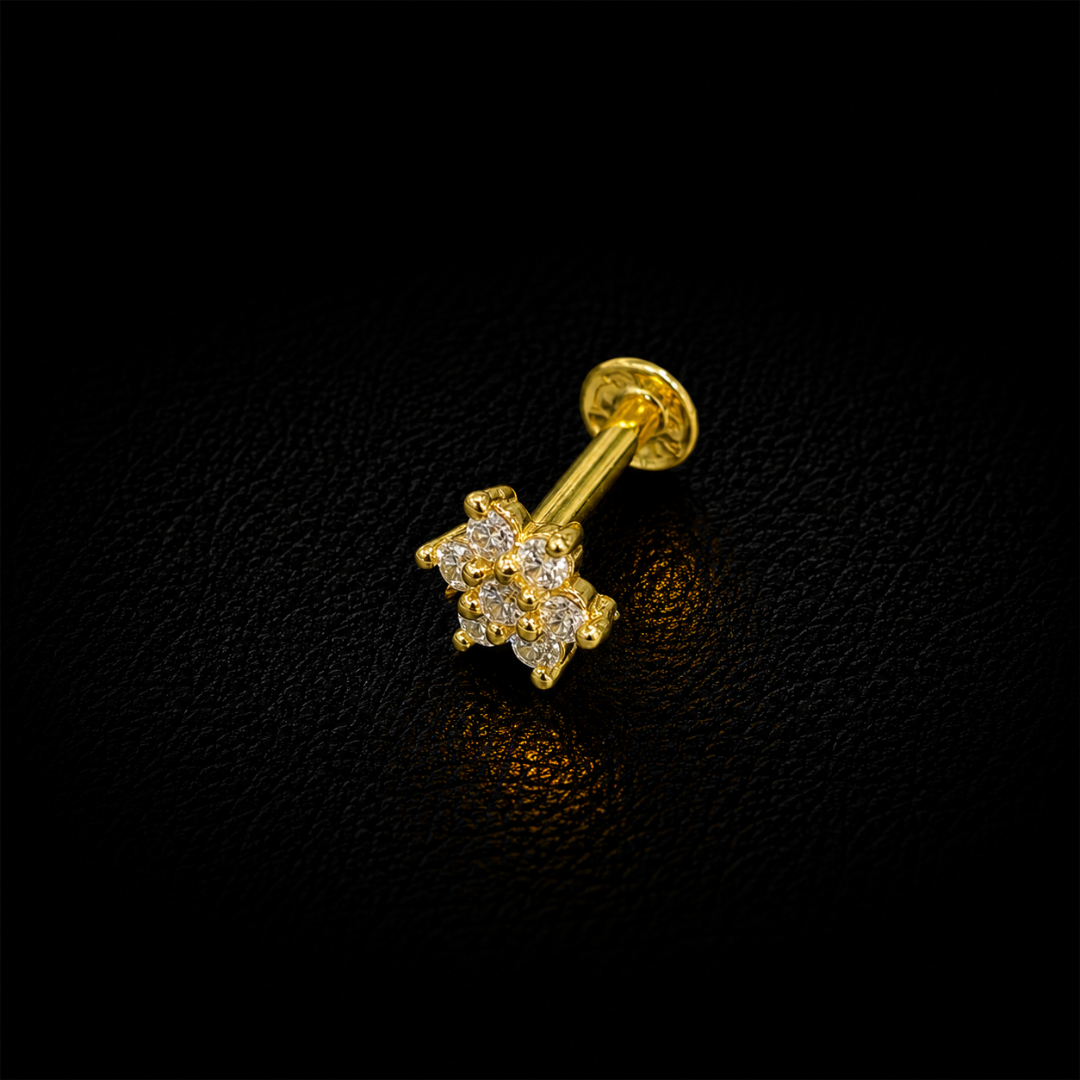 Starlight Blossom Gold-Plated Silver Nosepin