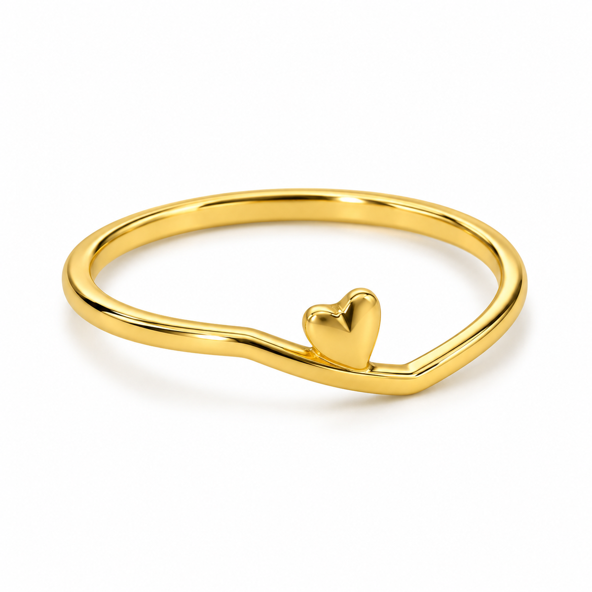 9K Gold Mini Heart Ring Size 12