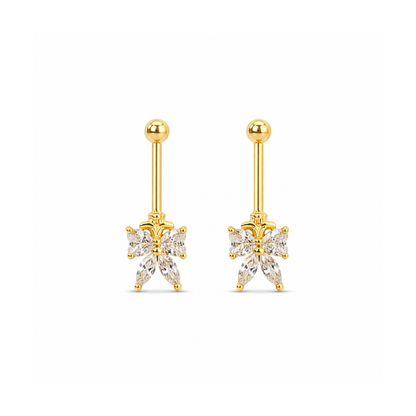 Golden Butterfly Bloom Sterling Silver Bugadi