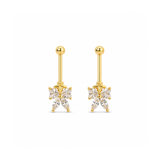 Golden Butterfly Bloom Sterling Silver Bugadi