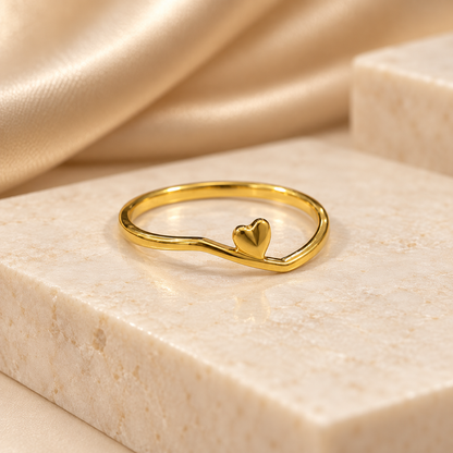 9K Gold Mini Heart Ring Size 12