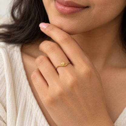 9K Gold Mini Heart Ring Size 12