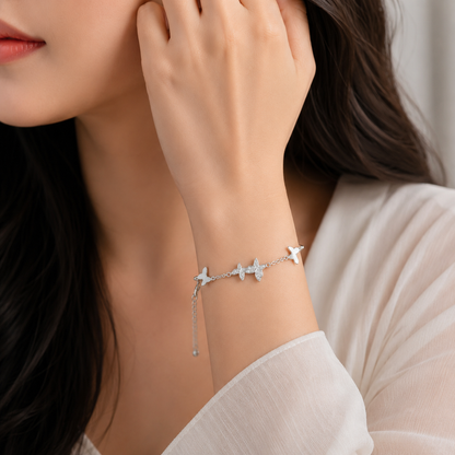 Flutter Grace 92.5 Sterling Silver Butterfly Bracelet