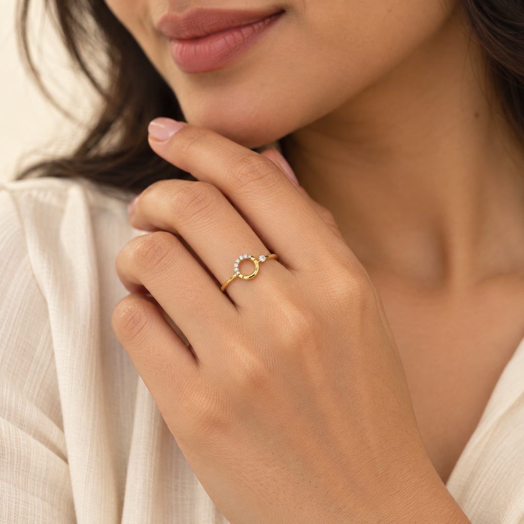9K Gold Celestial Ring Size 13