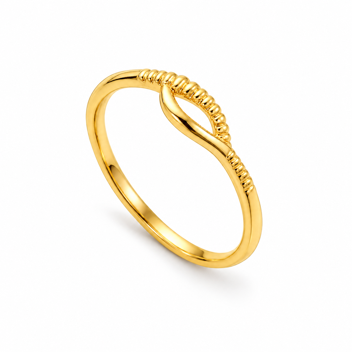 9K Gold Twist Ring Size 13