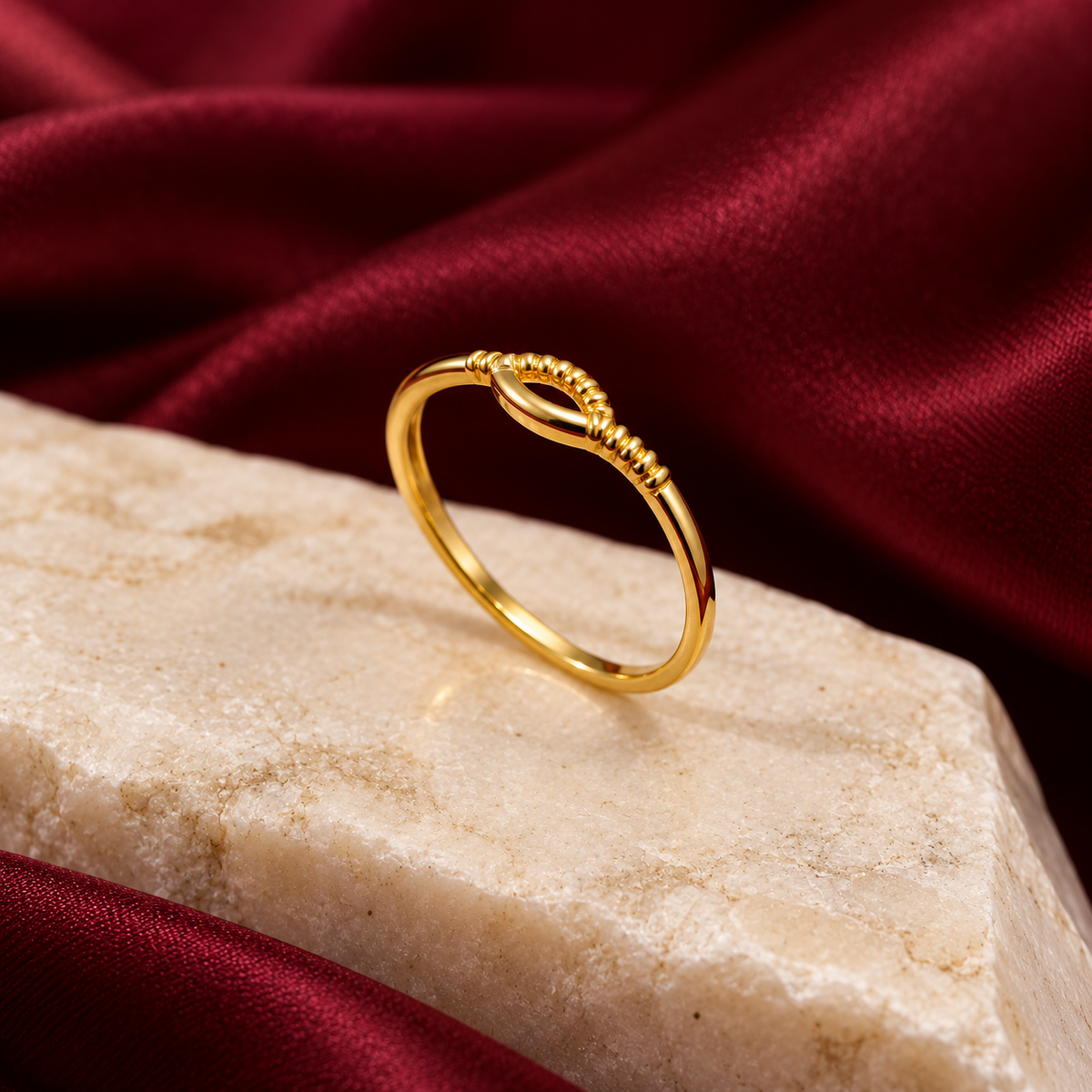 9K Gold Twist Ring Size 13