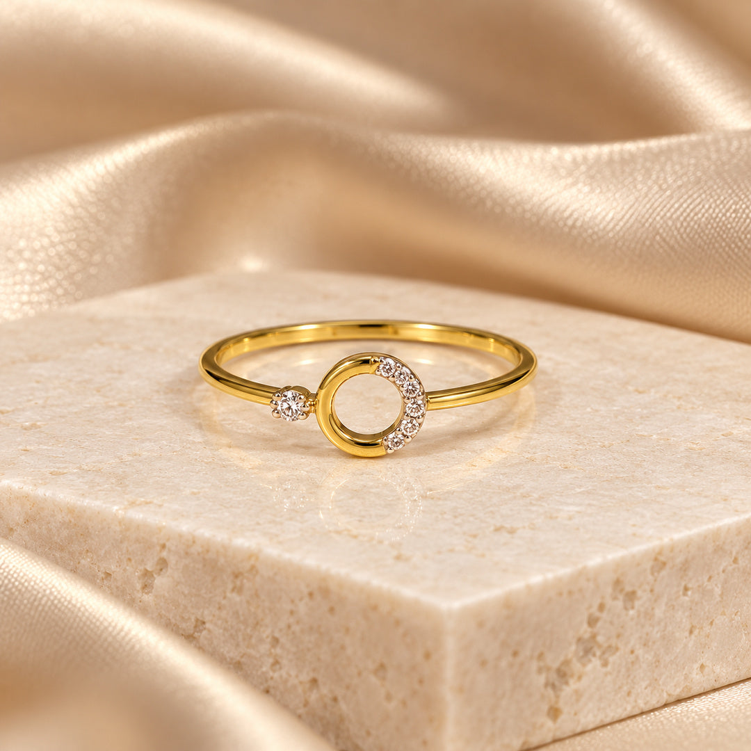9K Gold Celestial Ring Size 13