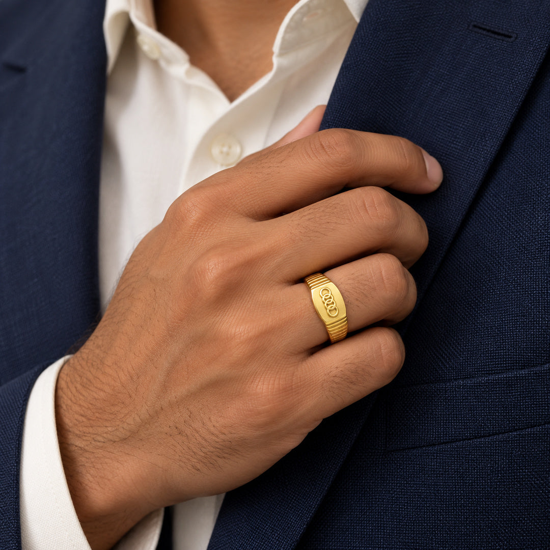 9K Gold Signet Ring Size 21
