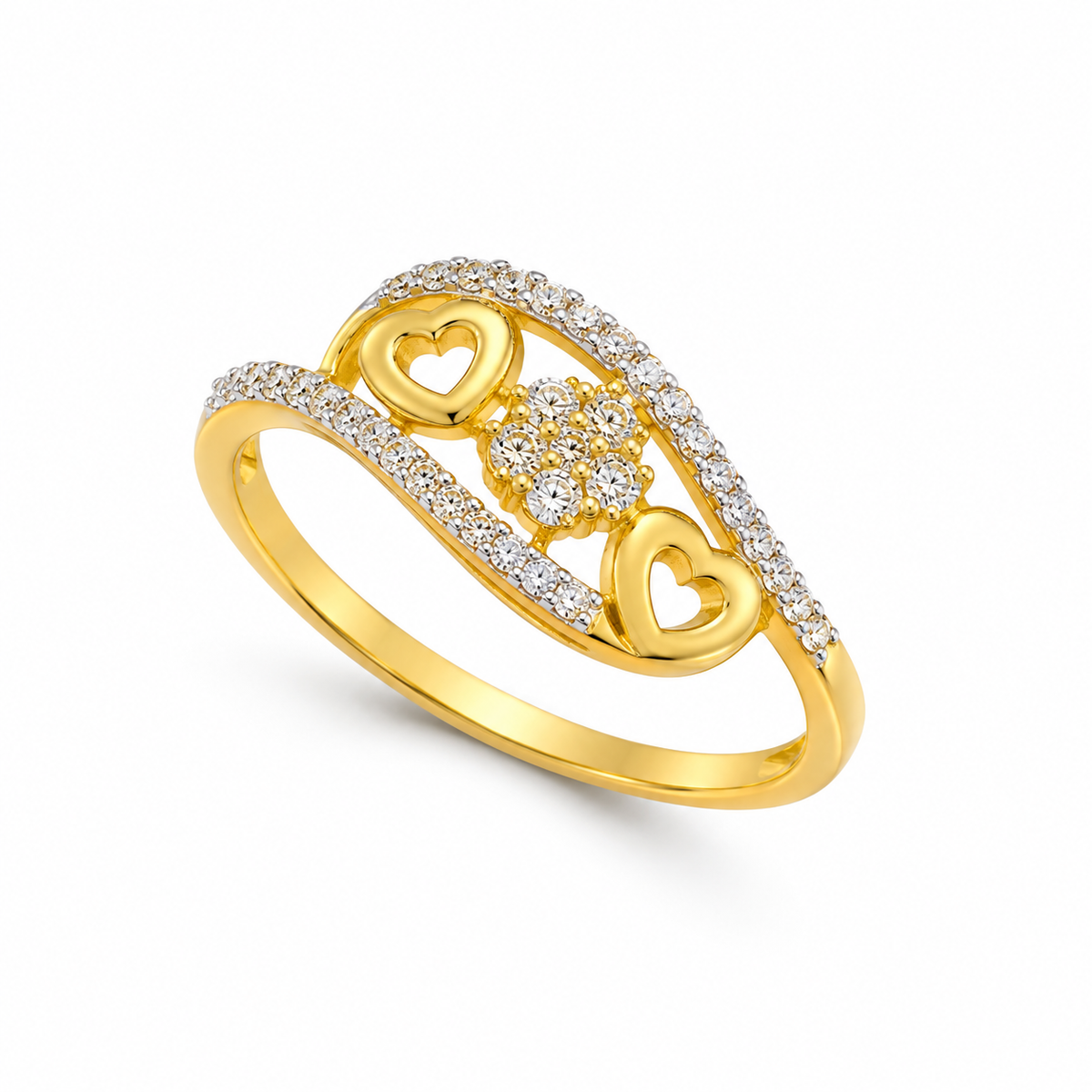 9K Gold Sparkle Ring Size 13