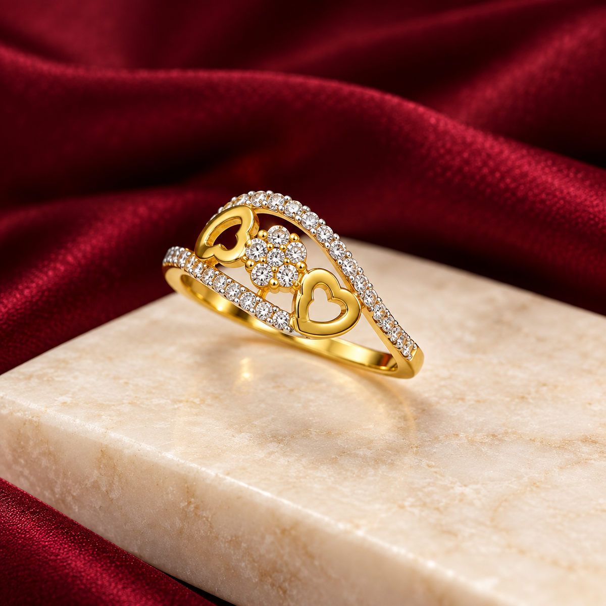 9K Gold Sparkle Ring Size 13
