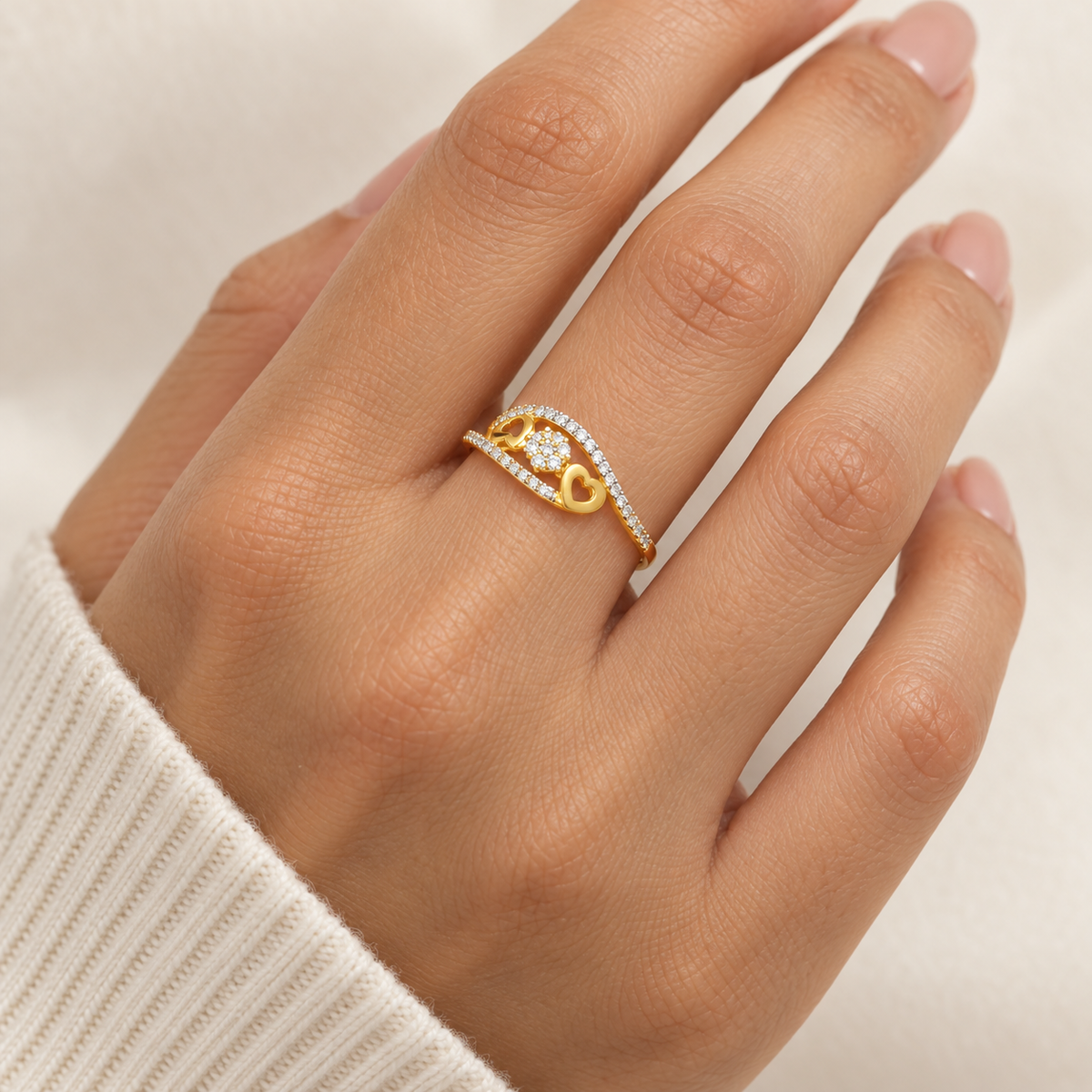 9K Gold Sparkle Ring Size 13