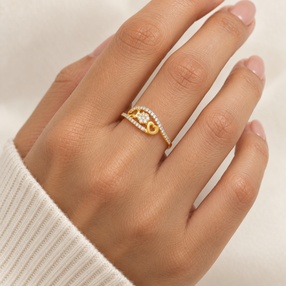 9K Gold Sparkle Ring Size 13