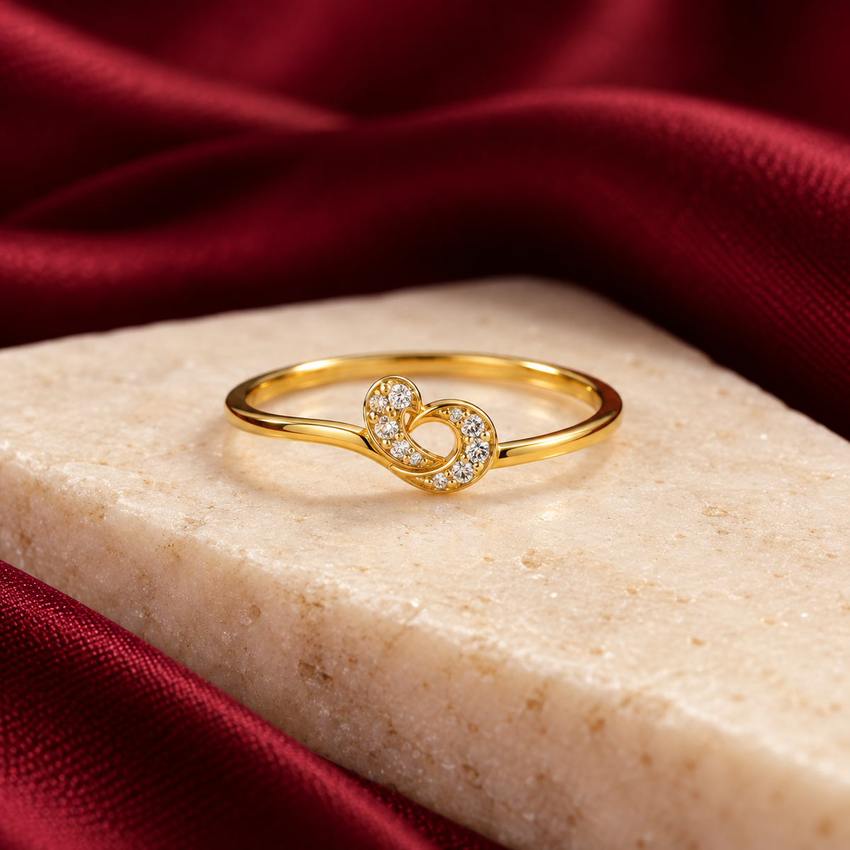 9K Gold Twin Swirl Ring Size 11