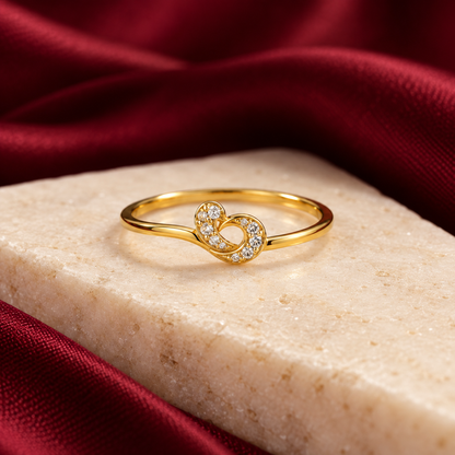 9K Gold Twin Swirl Ring Size 11