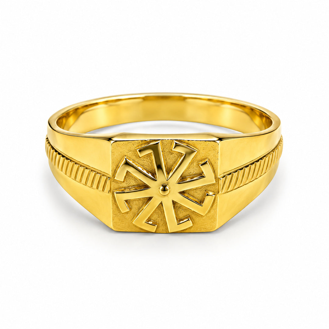 9K Gold Signet Ring Size 22