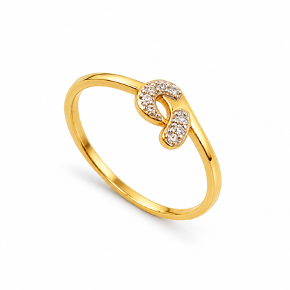 9K Gold Twin Swirl Ring Size 11