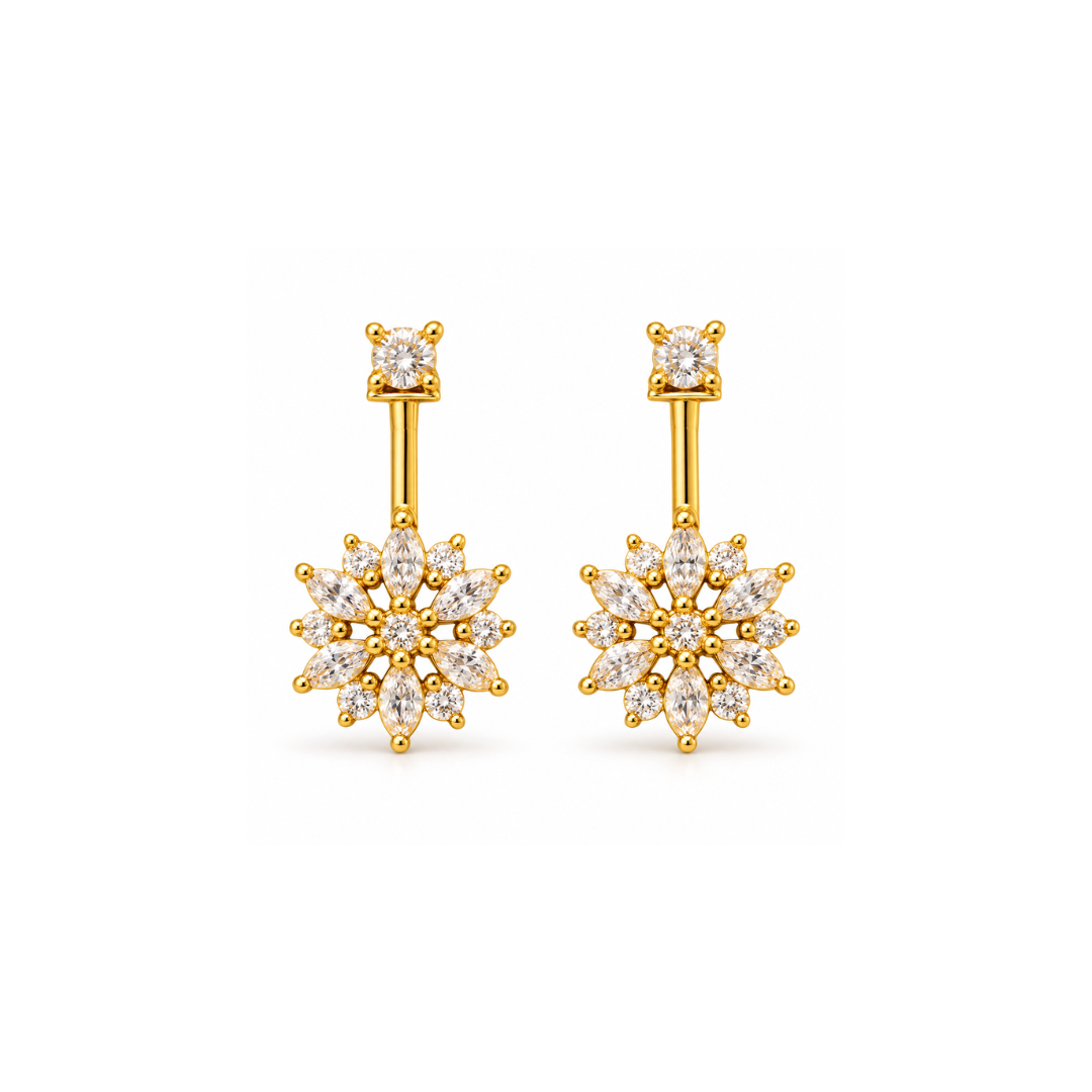 Crystal Floral Bloom Golden Bugadi