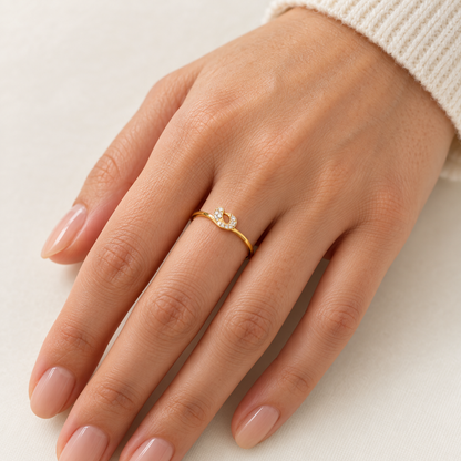 9K Gold Twin Swirl Ring Size 11