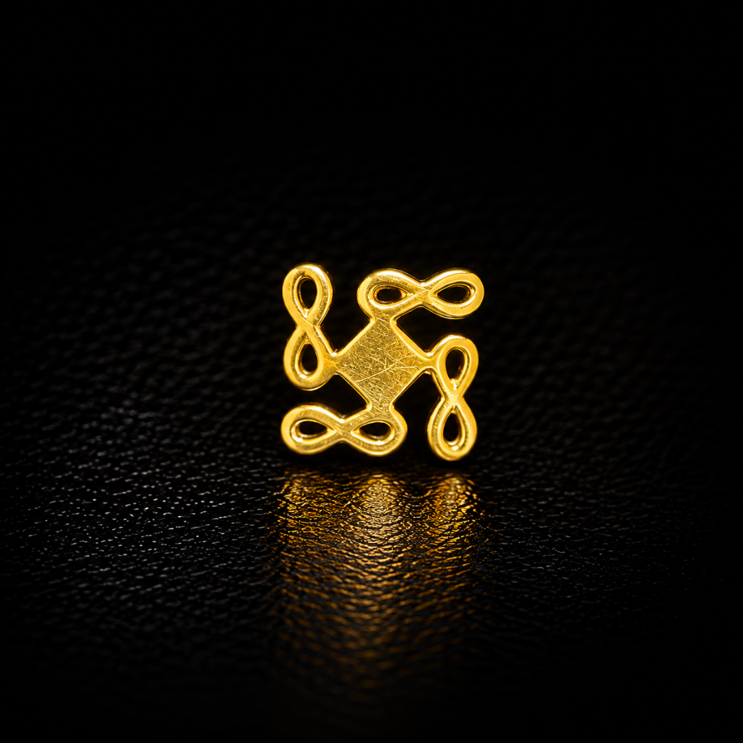 Infinity Knot Gold-Plated Silver Nose Pin