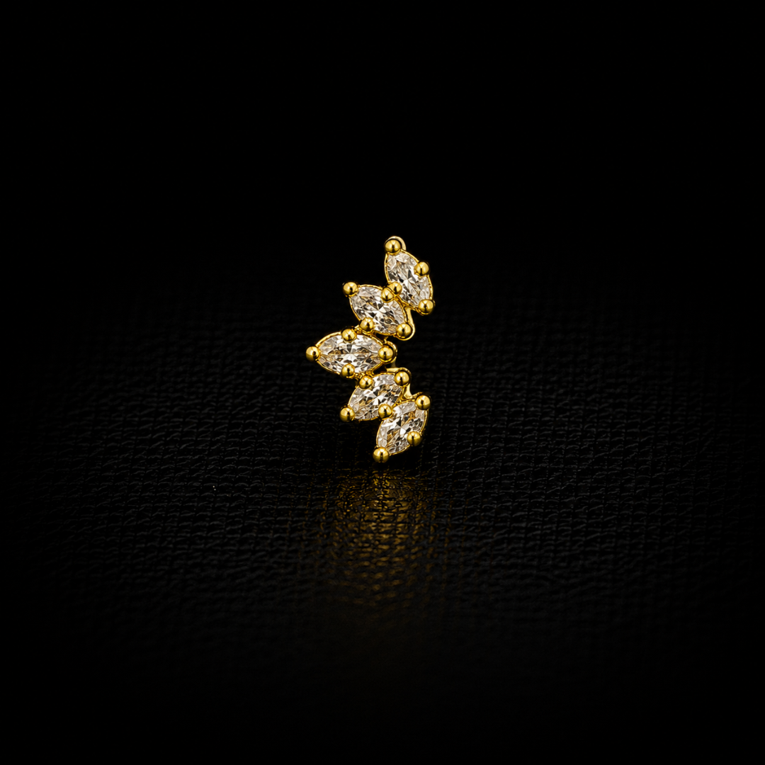 Crystal Vine Gold-Plated Silver Nosepin