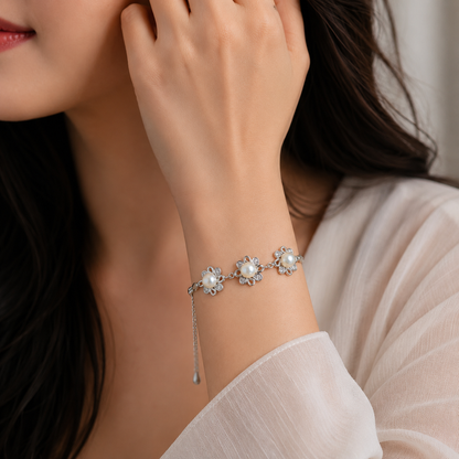 Pearl Blossom 92.5 Sterling Silver Bracelet