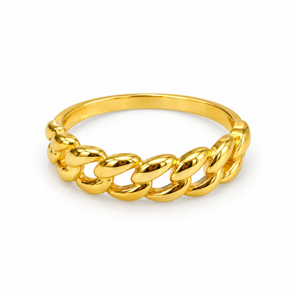 9K Gold Curb Link Ring Size 16