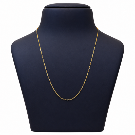 18K Gold Classic Oval Link Chain – 18 Inch