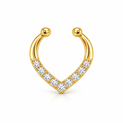Diamond V-Curve Golden Septum