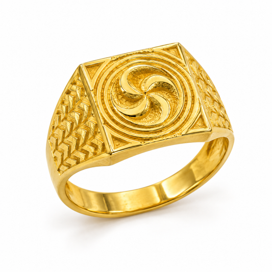 9K Gold Signet Ring Size 22