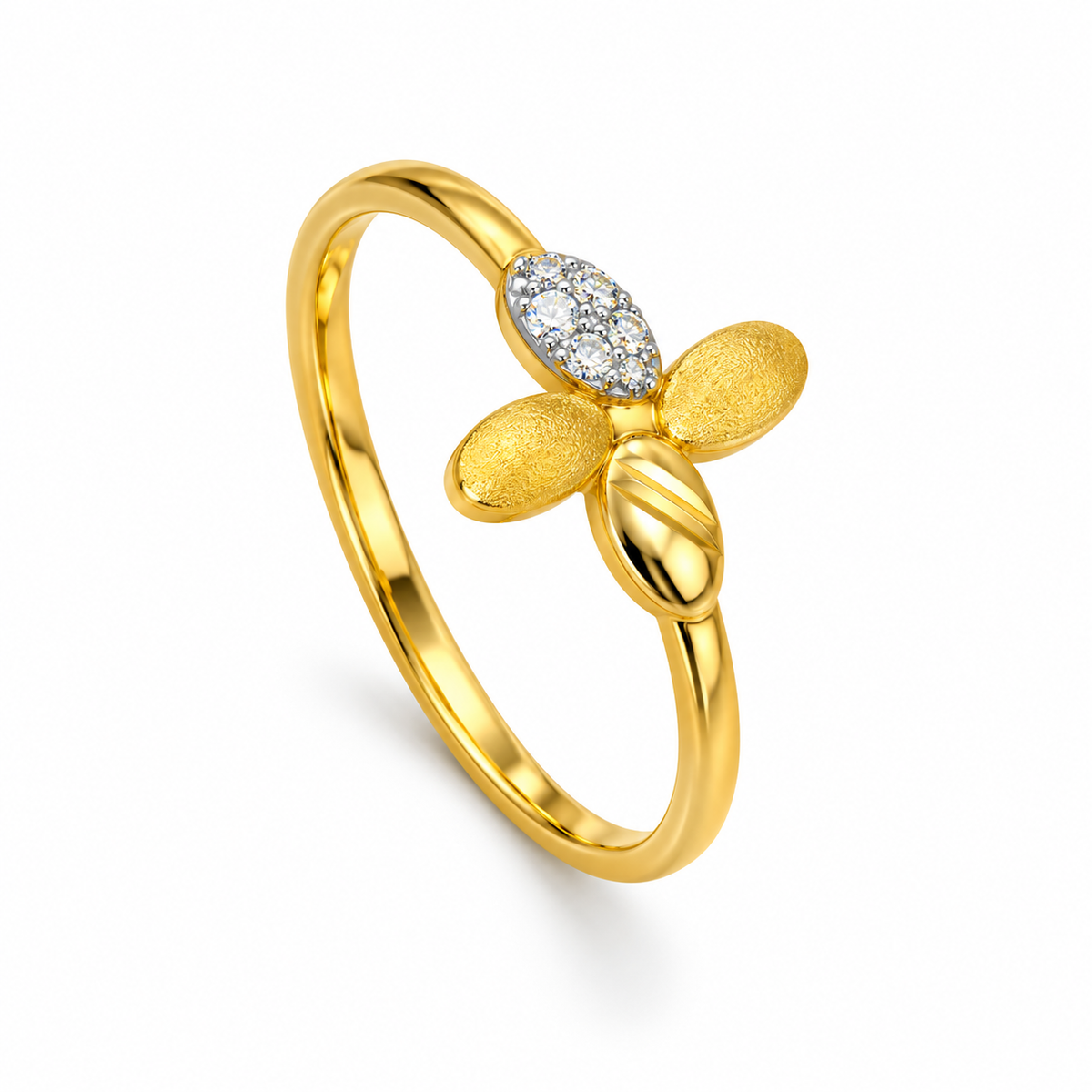 9K Gold Spark Ring Size 14