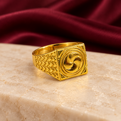 9K Gold Signet Ring Size 22