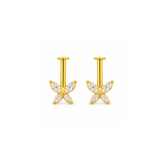 Crystal Butterfly Golden Bugadi