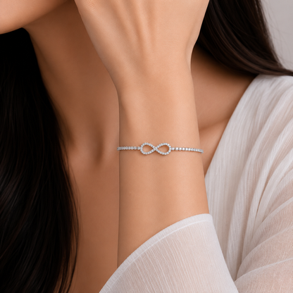 Infinity Sparkle 92.5 Sterling Silver Bracelet